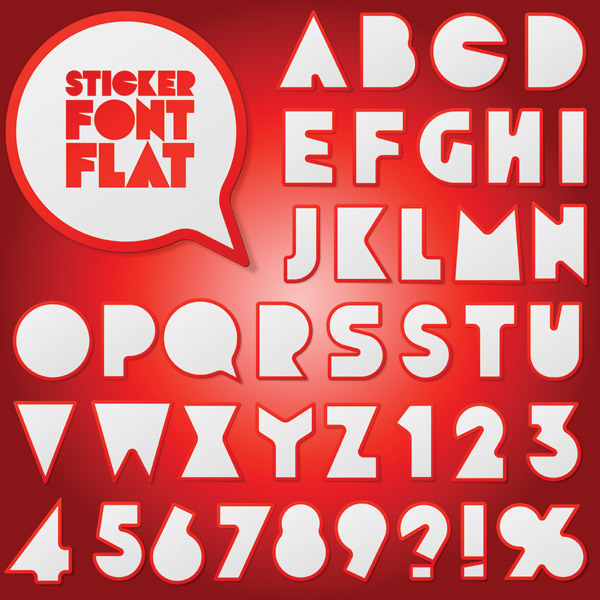 free vector Stickers vector 2 numbers and letters